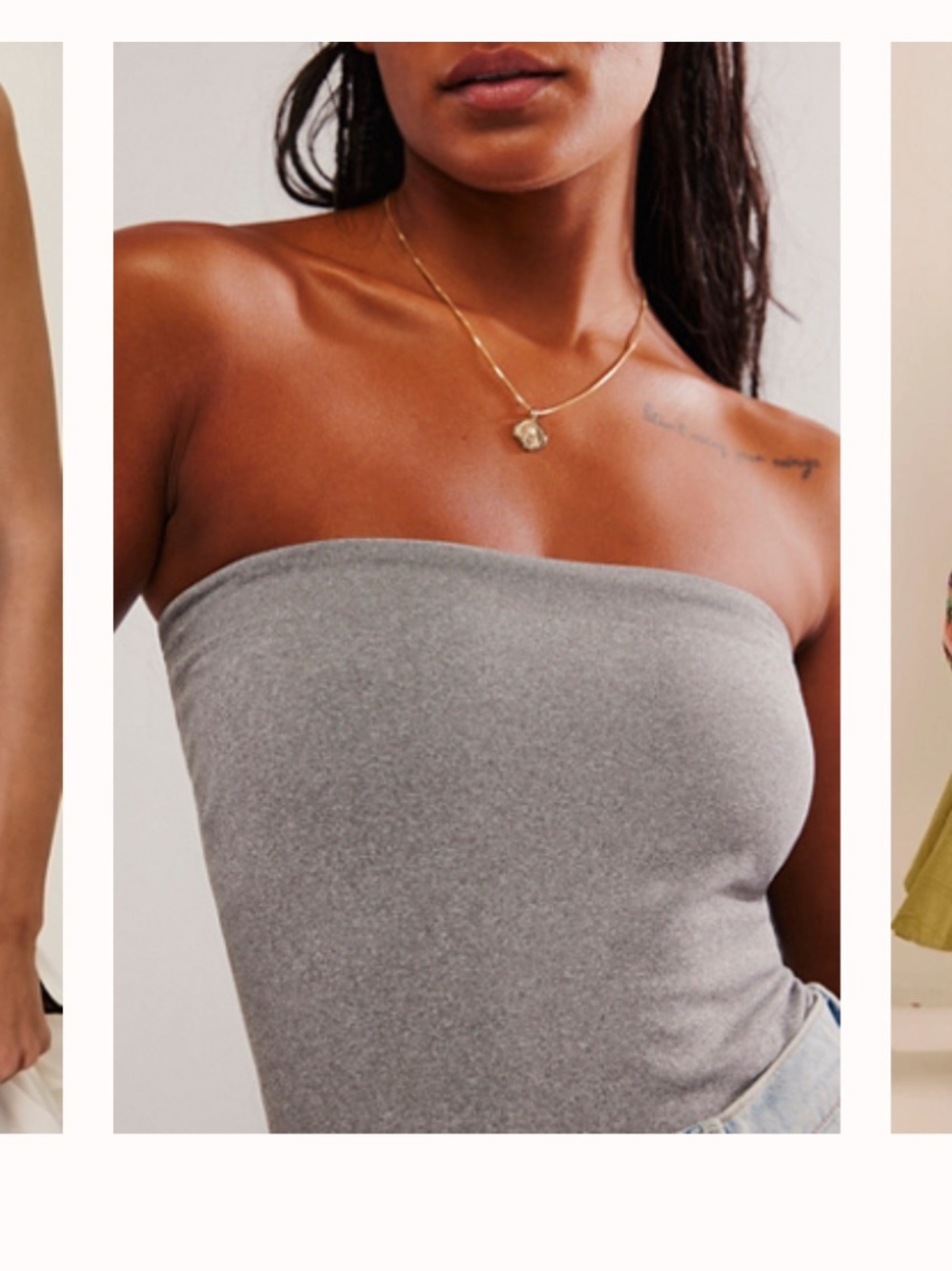 Free People Heather Gray Strapless Tube Top